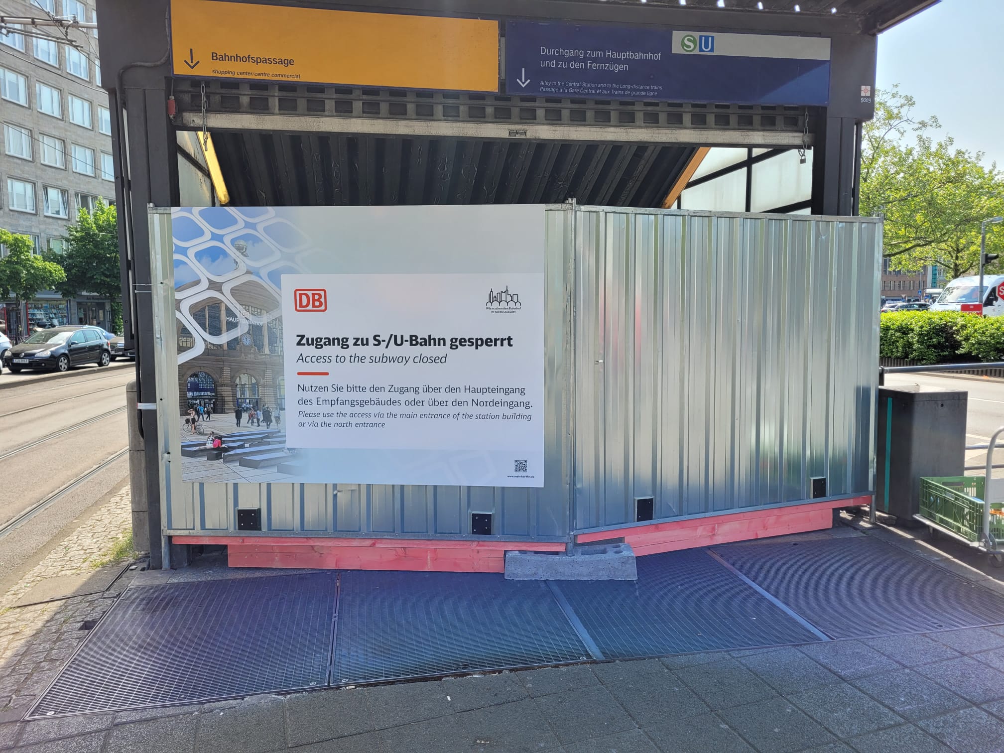 Zugang zu S-/U-Bahn am Hauptbahnhof Frankfurt gesperrt